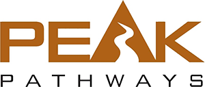 Peak pathways logo in orange & black